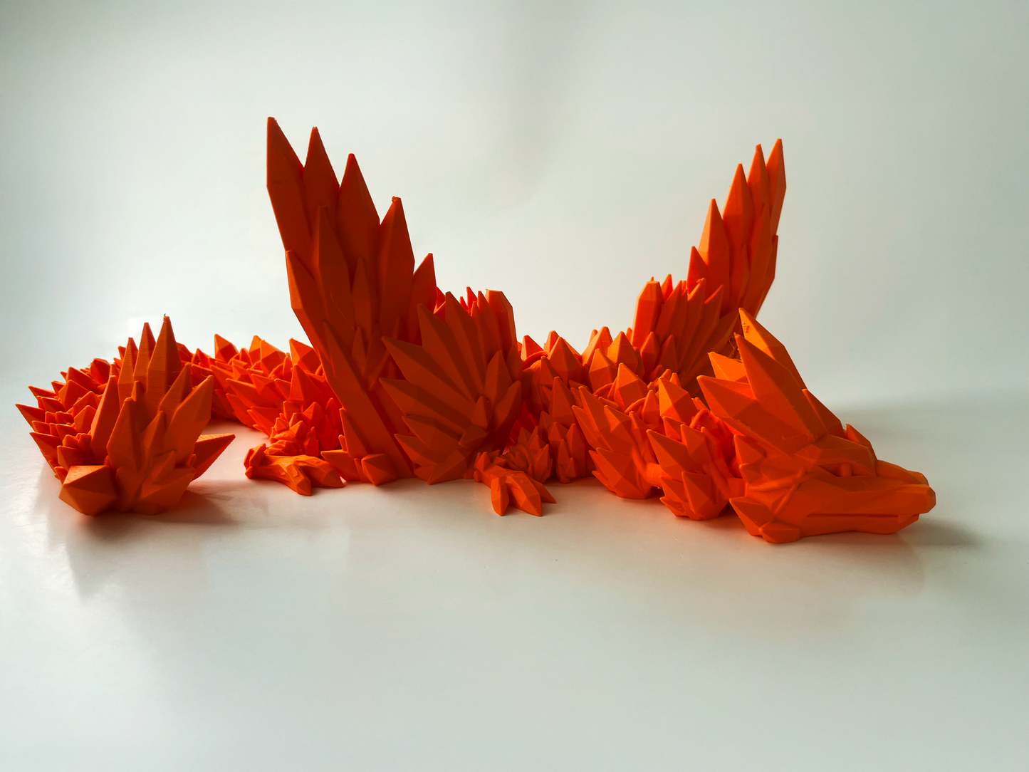 Big Orange Dragon: Winged 3D Printed Fantasy Beast by Cinderwing3D
