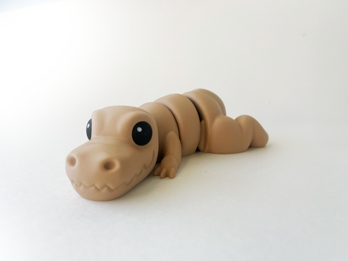 ZOU's Beige T-Rex Dino Fidget Toy - Medium High-Quality 3D-Printed Articulated Buddy with Tiki-Taka Noise for Indoor and Outdoor Play & Stress Relief