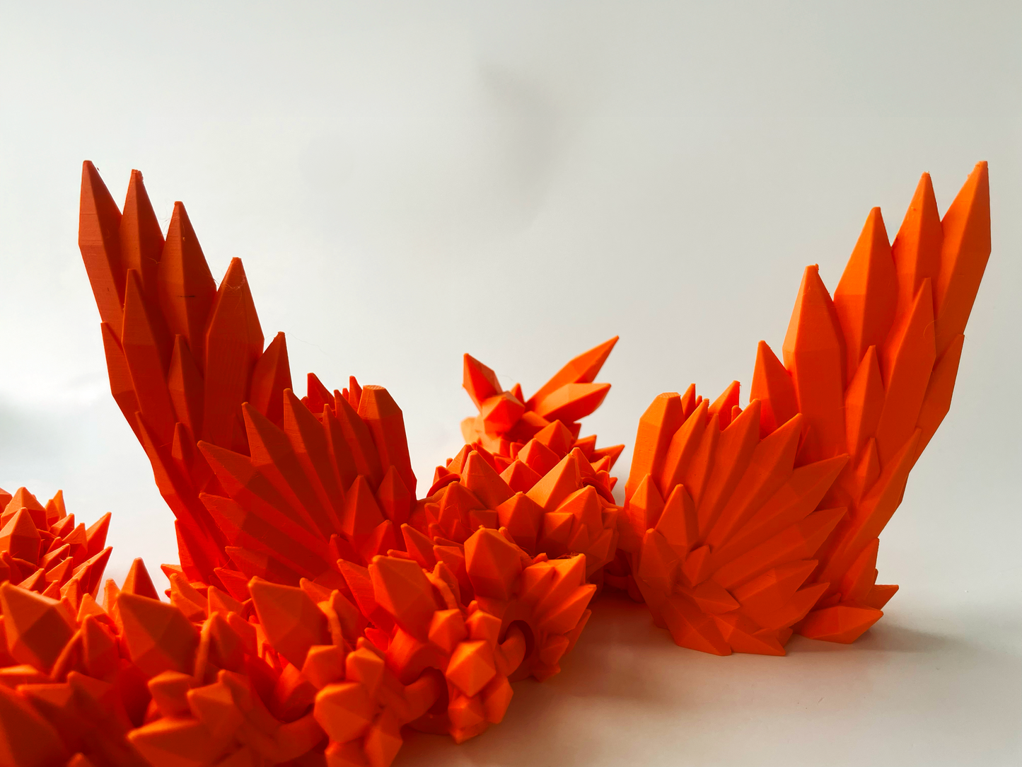 Big Orange Dragon: Winged 3D Printed Fantasy Beast by Cinderwing3D