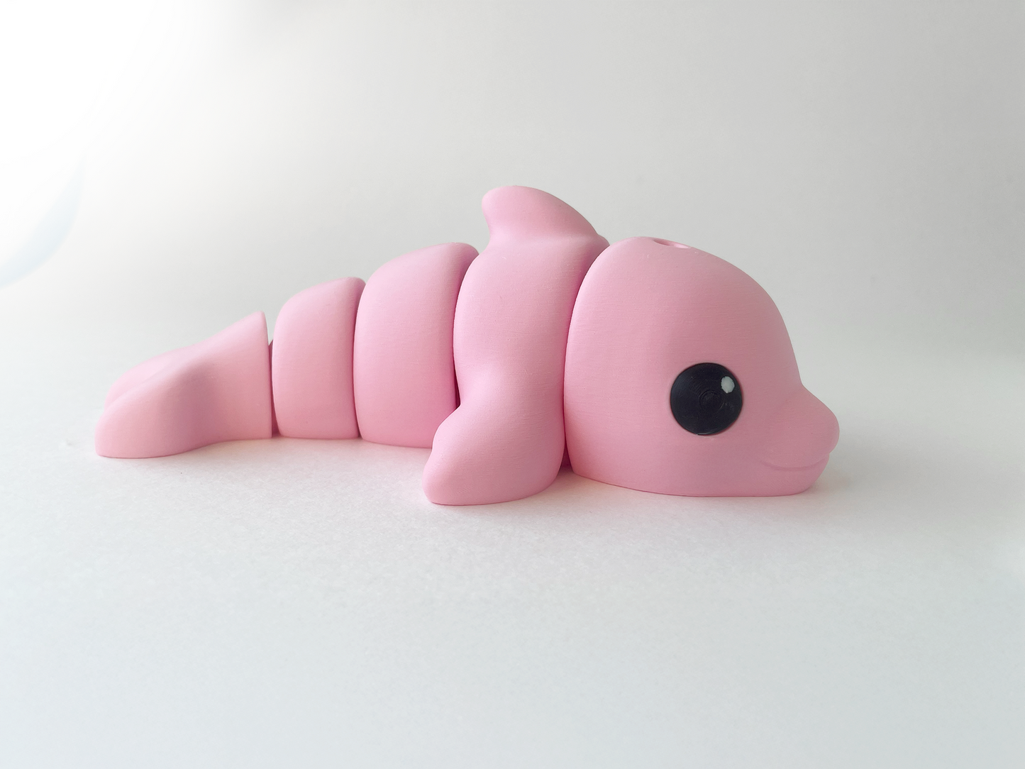 ZOU's Cute Pink Dolphin Fidget Toy - Medium High-Quality 3D-Printed Articulated Buddy with Tiki-Taka Noise for Indoor and Outdoor Play & Stress Relief