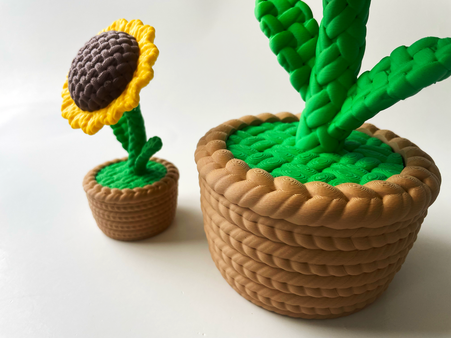 Sunflowers in a Latte Basket Desktop Decor For Lovers and Friends