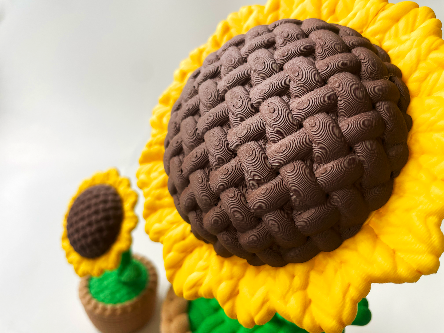 Sunflowers in a Latte Basket Desktop Decor For Lovers and Friends
