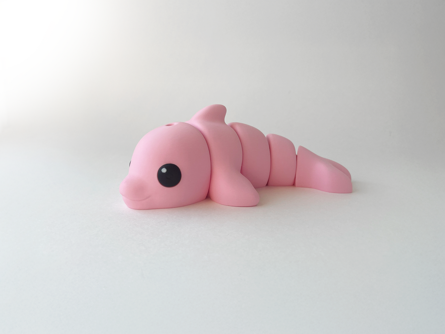 ZOU's Cute Pink Dolphin Fidget Toy - Medium High-Quality 3D-Printed Articulated Buddy with Tiki-Taka Noise for Indoor and Outdoor Play & Stress Relief