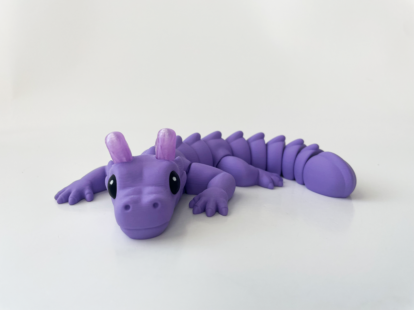 Zou's Purple Dragon Fidget Toy- - Medium High-Quality 3D Printed Articulated Dragon for Tabletop Tactile Play & Stress Relief