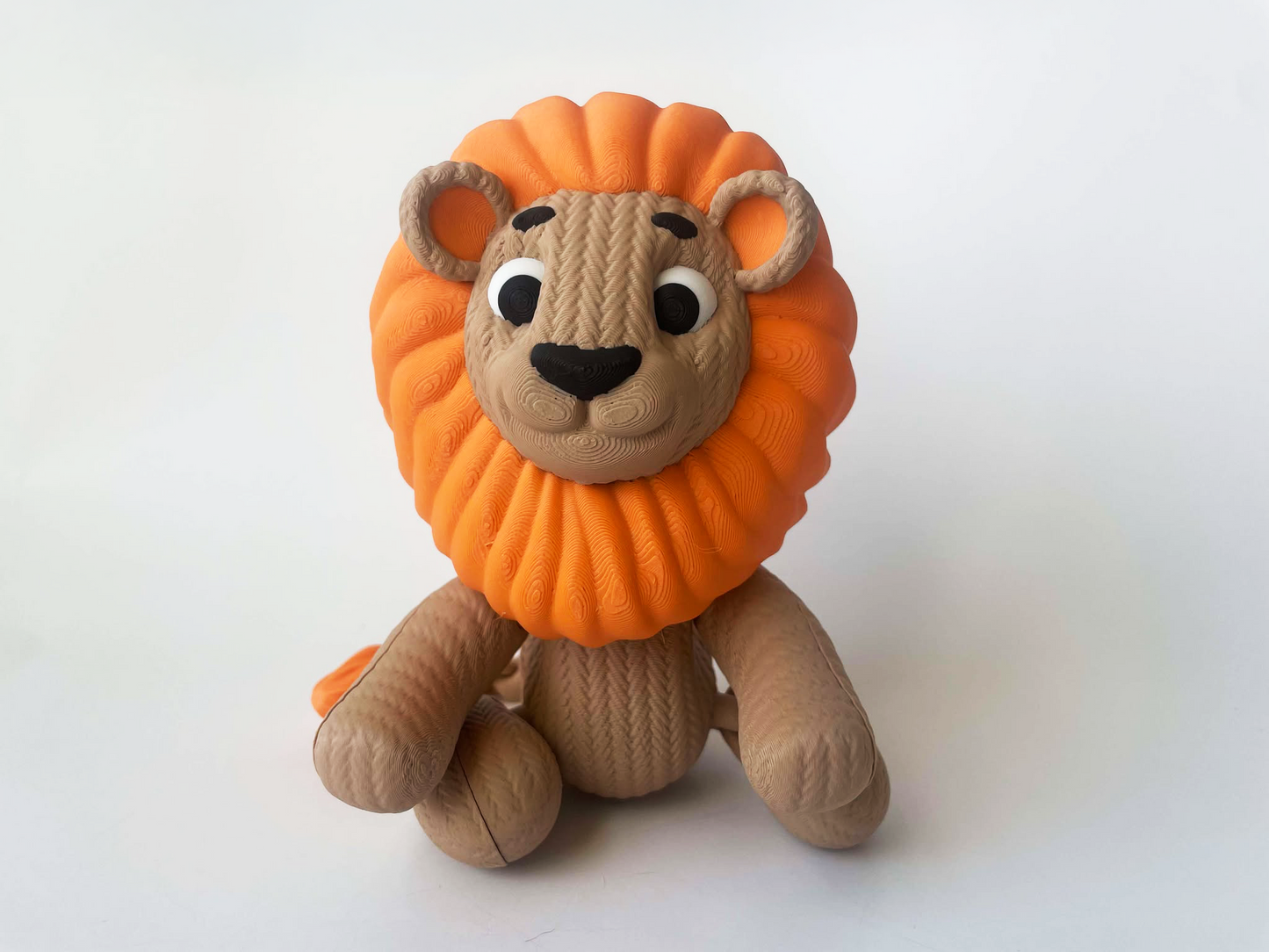 Tom's Mighty Lion Fidget Toy - High-Quality 3D-Printed Articulated Lion with Tiki-Taka Noise for Indoor and Outdoor Play & Stress Relief Play