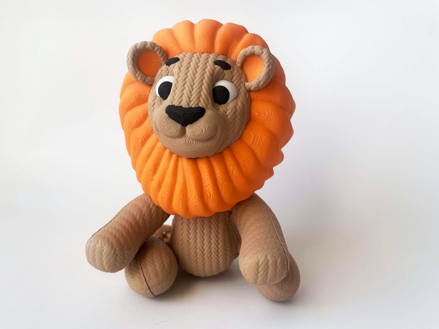 Tom's Mighty Lion Fidget Toy - High-Quality 3D-Printed Articulated Lion with Tiki-Taka Noise for Indoor and Outdoor Play & Stress Relief Play