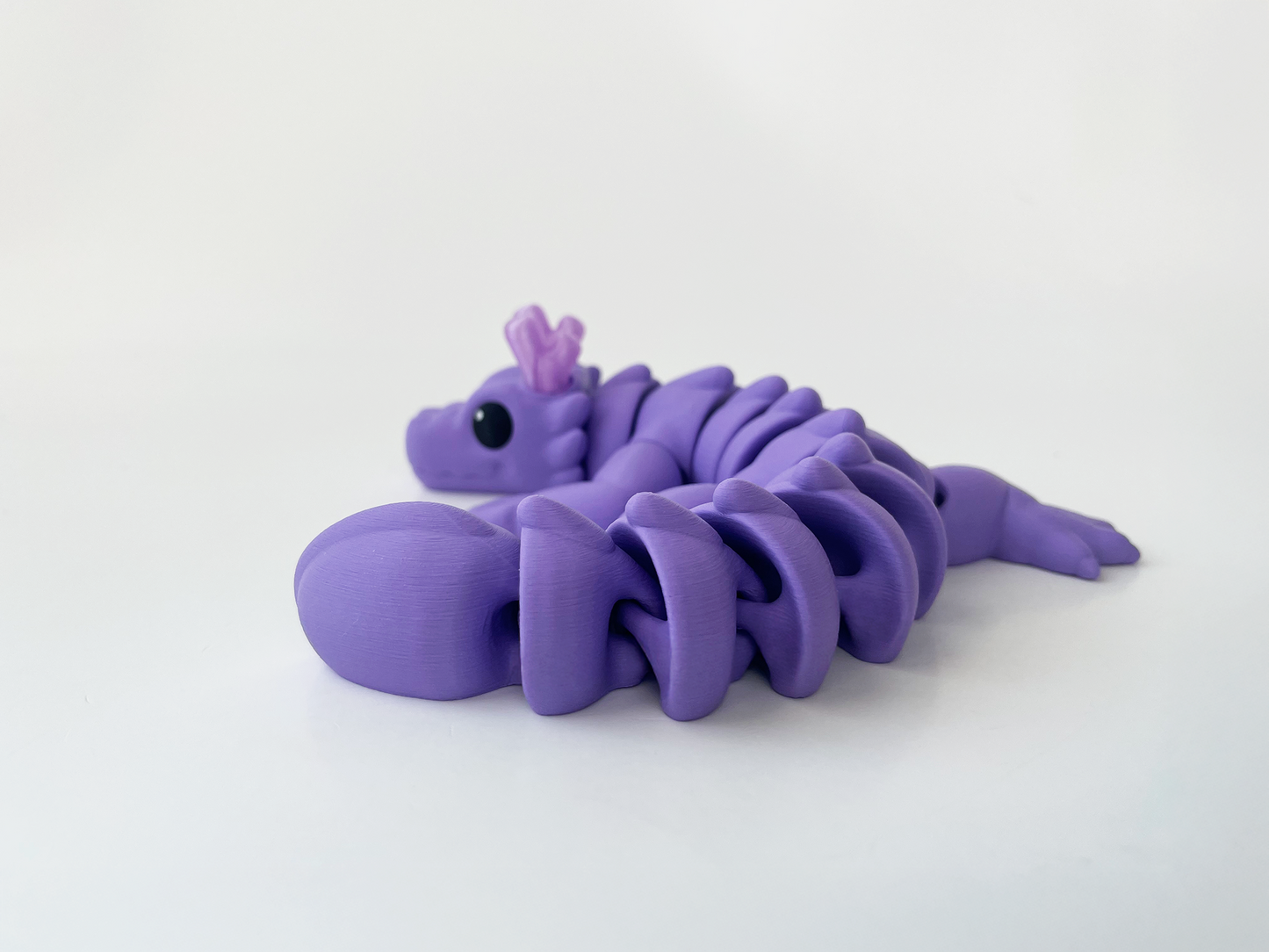 Zou's Purple Dragon Fidget Toy- - Medium High-Quality 3D Printed Articulated Dragon for Tabletop Tactile Play & Stress Relief