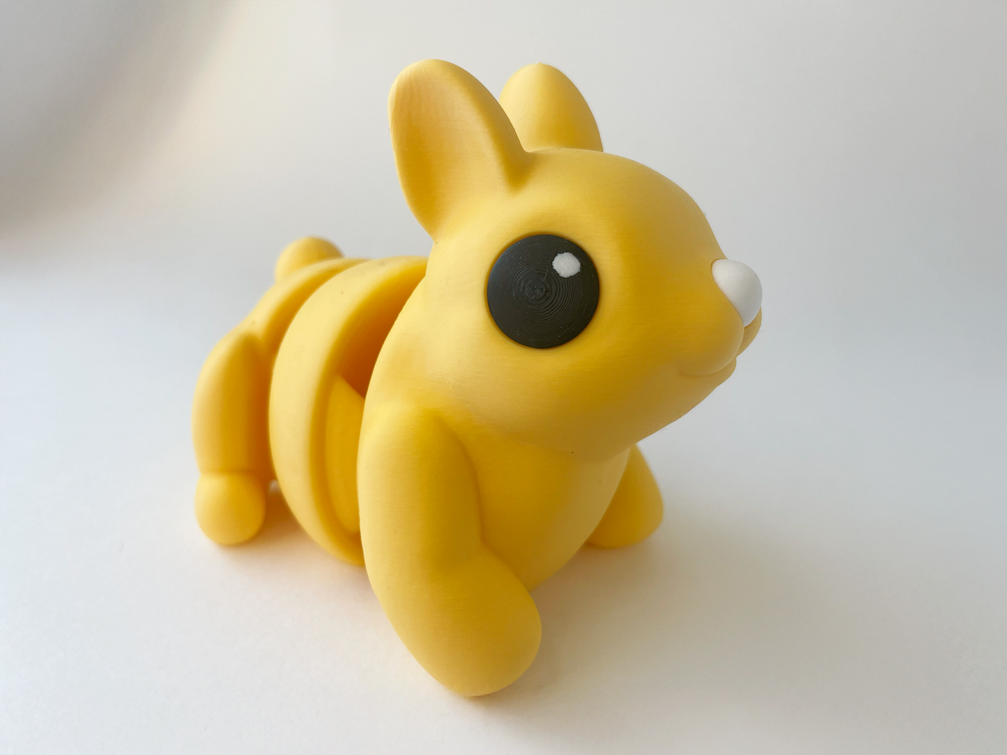 Easter's Yellow Bunny Fidget Toy - Medium High-Quality 3D-Printed Articulated Buddy with Tiki-Taka Noise for Indoor and Outdoor Play & Stress Relief