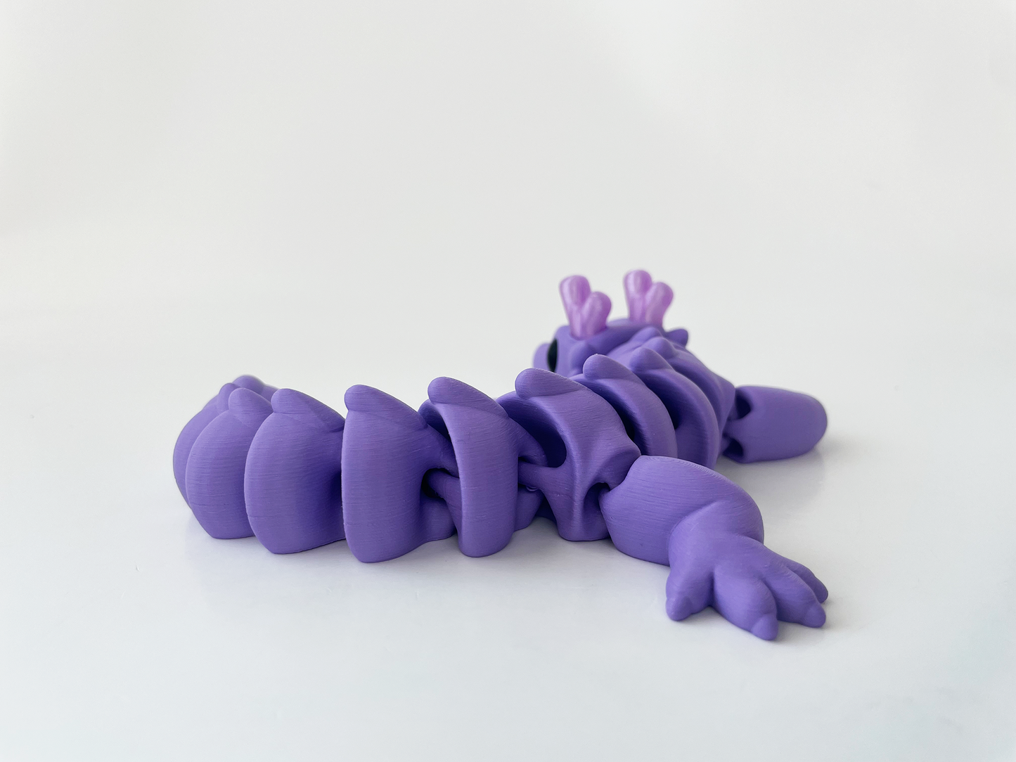 Zou's Purple Dragon Fidget Toy- - Medium High-Quality 3D Printed Articulated Dragon for Tabletop Tactile Play & Stress Relief