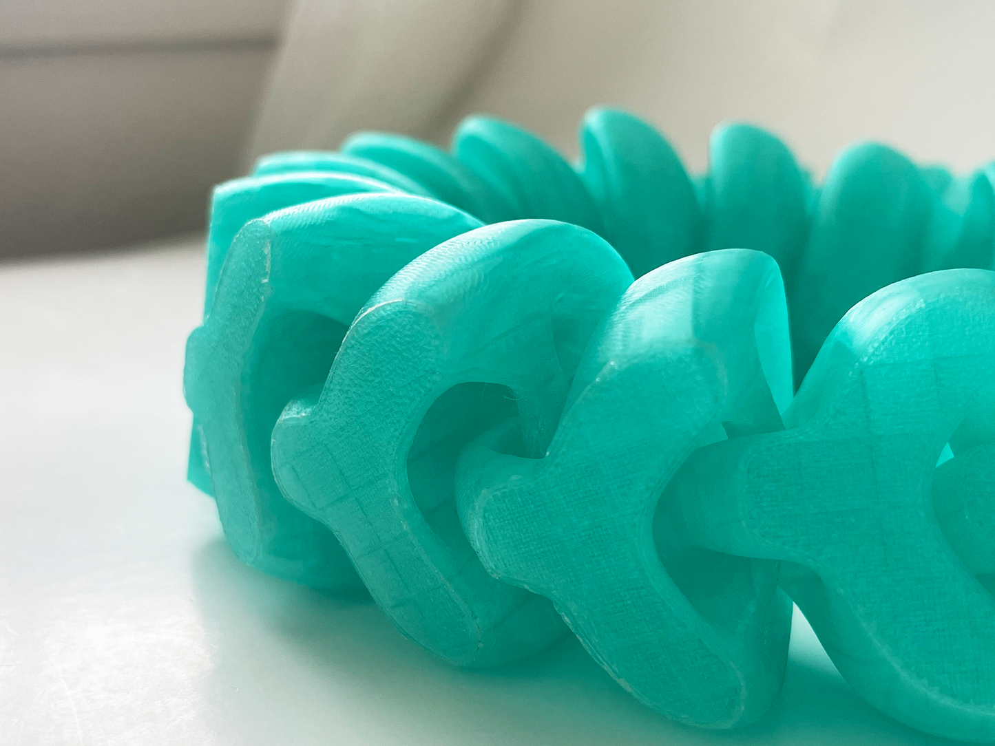 ZOU's Large Translucent Teal Boa Snake Toy - High-Quality 3D-Printed Articulated Buddy with Tiki-Taka Noise for Indoor and Outdoor Play