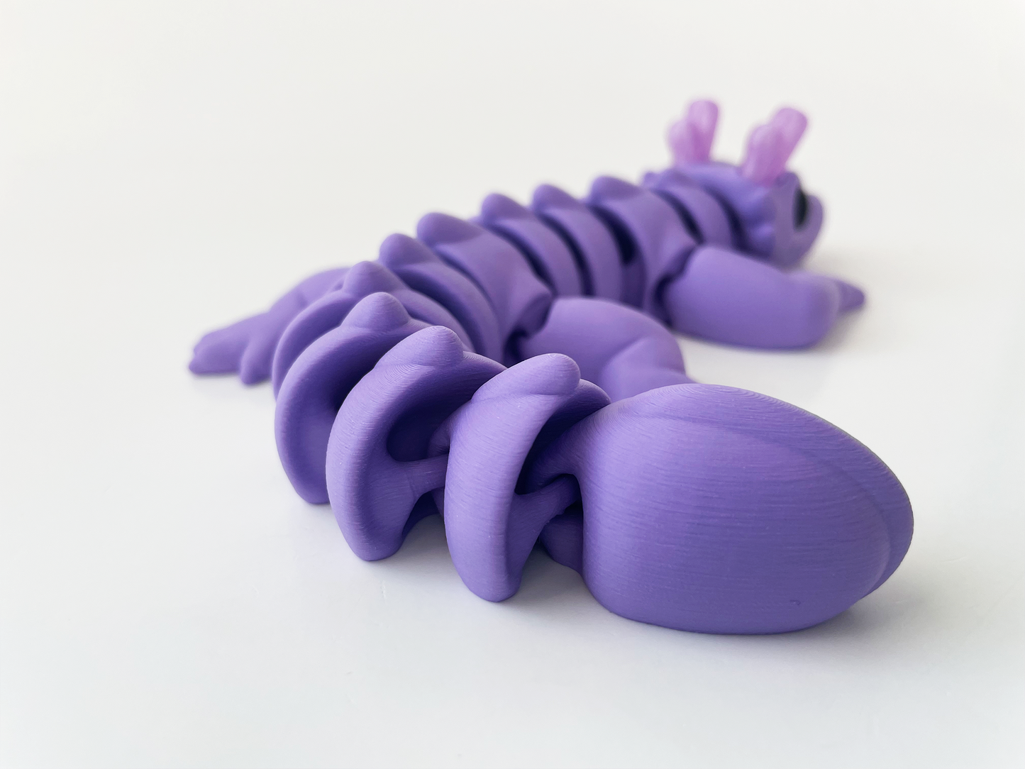 Zou's Purple Dragon Fidget Toy- - Medium High-Quality 3D Printed Articulated Dragon for Tabletop Tactile Play & Stress Relief