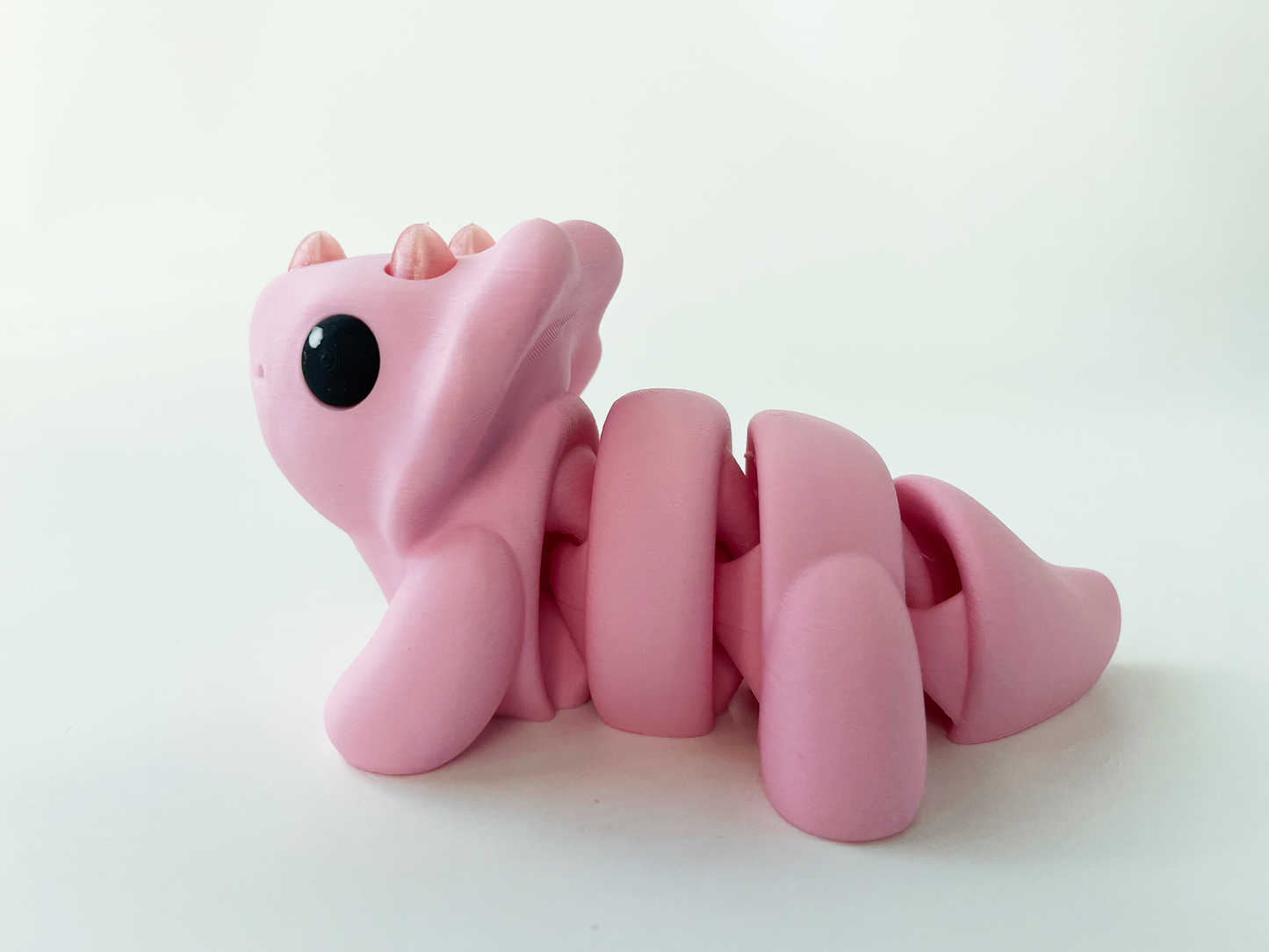 ZOU's Baby Pink Triceratops Dino Fidget Toy - High-Quality 3D Printed Articulated Dinosaur for Indoor & Outdoor & Stress Relief Play
