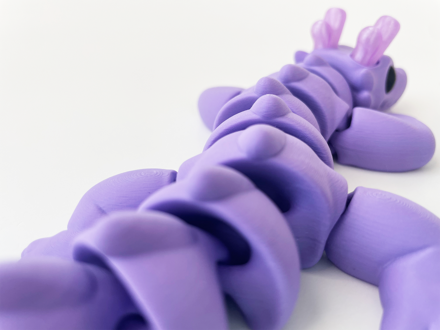 Zou's Purple Dragon Fidget Toy- - Medium High-Quality 3D Printed Articulated Dragon for Tabletop Tactile Play & Stress Relief