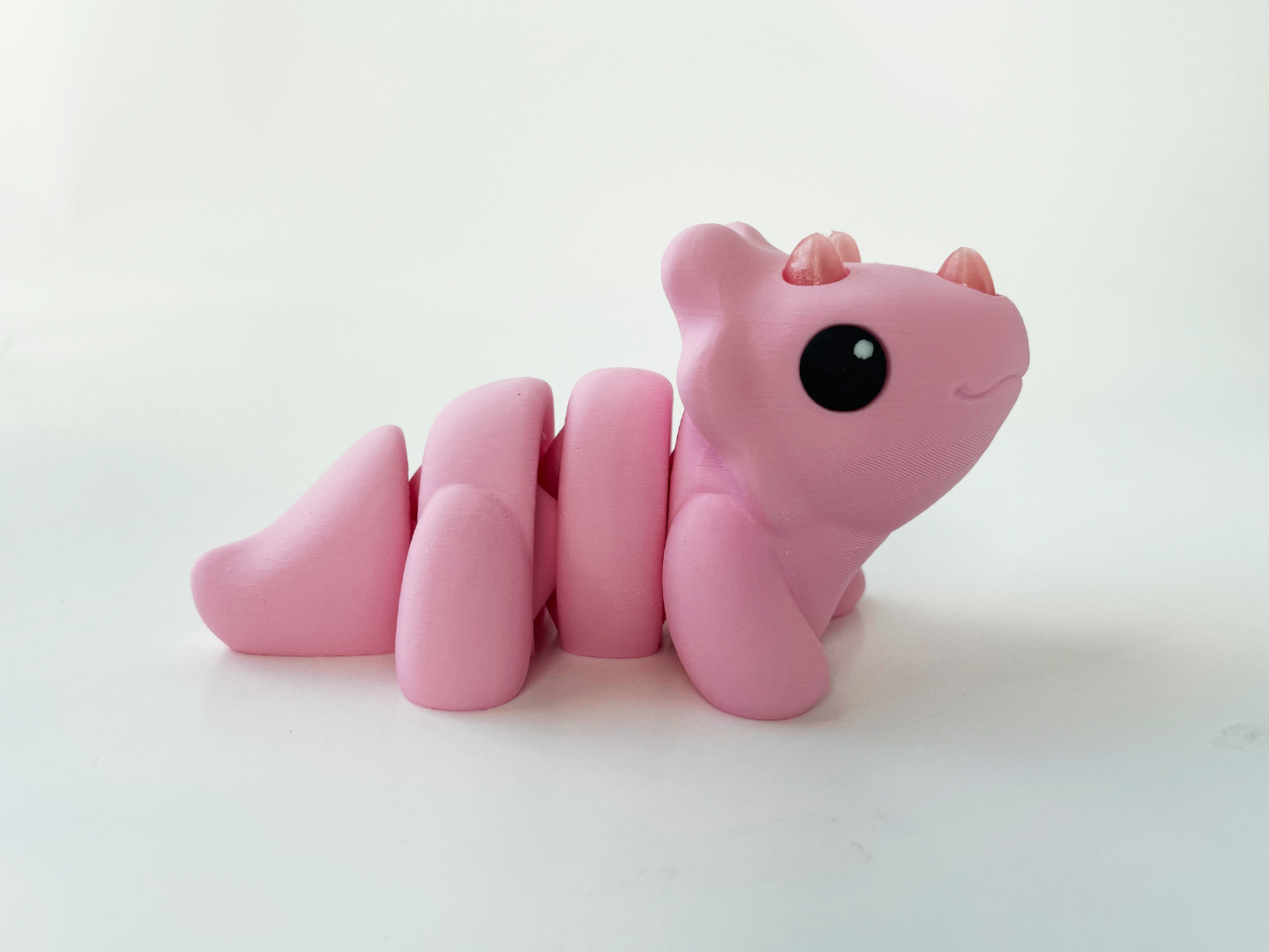 ZOU's Baby Pink Triceratops Dino Fidget Toy - High-Quality 3D Printed Articulated Dinosaur for Indoor & Outdoor & Stress Relief Play