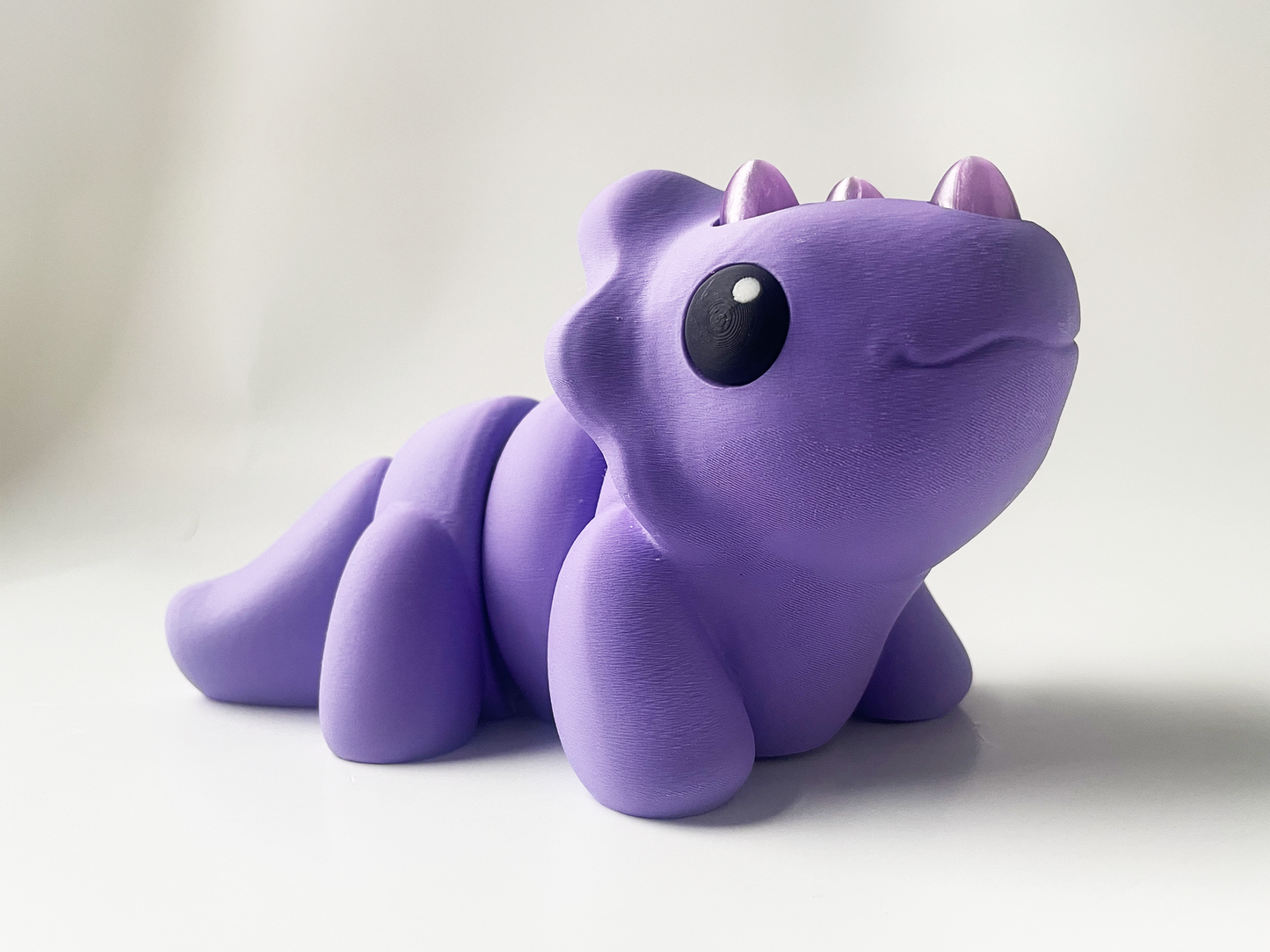 ZOU's BIG Purple Triceratops Dino Fidget Toy - High-Quality 3D Printed Articulated Dinosaur for Indoor & Outdoor Stress Relief Play