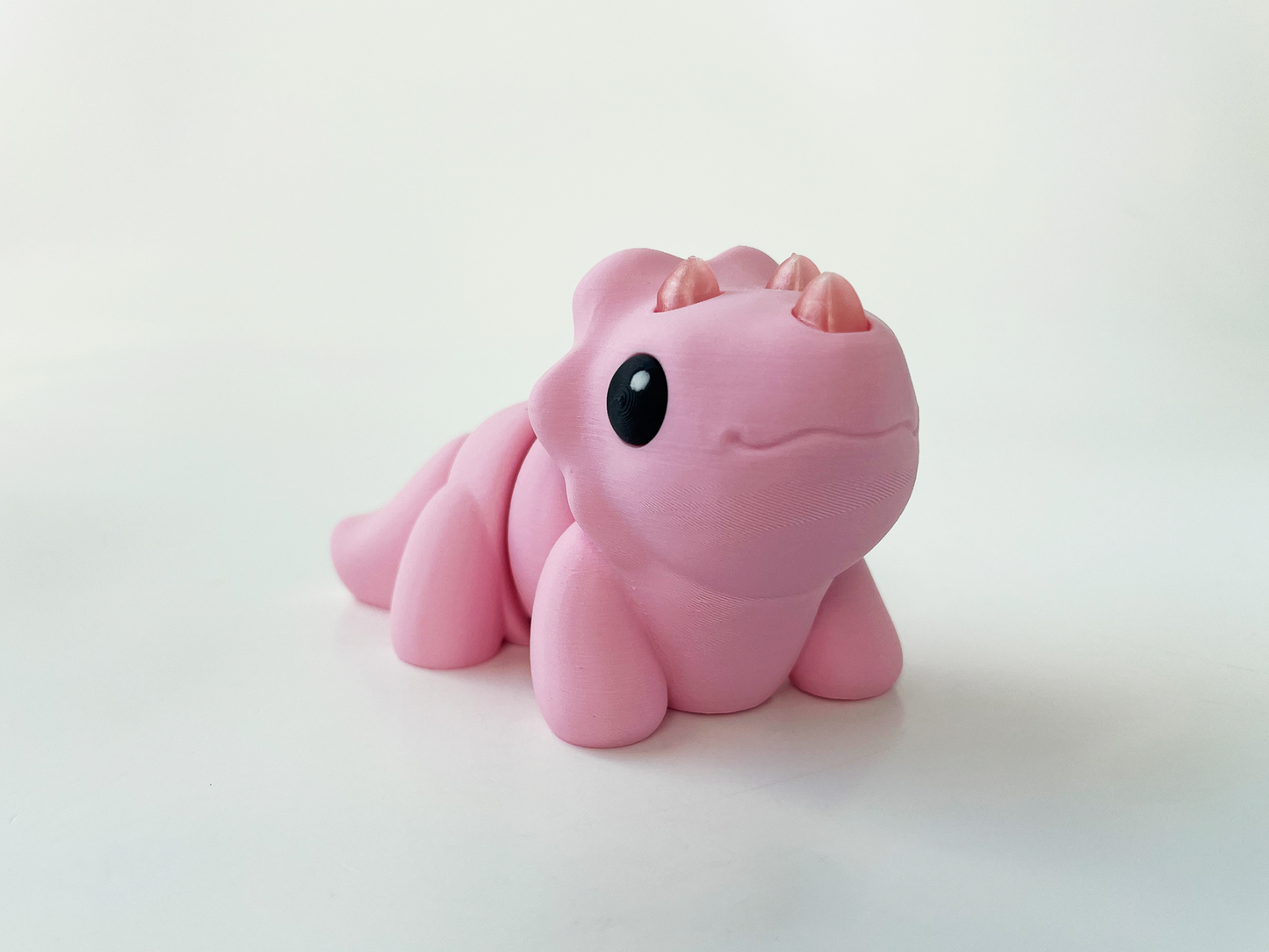 ZOU's Baby Pink Triceratops Dino Fidget Toy - High-Quality 3D Printed Articulated Dinosaur for Indoor & Outdoor & Stress Relief Play