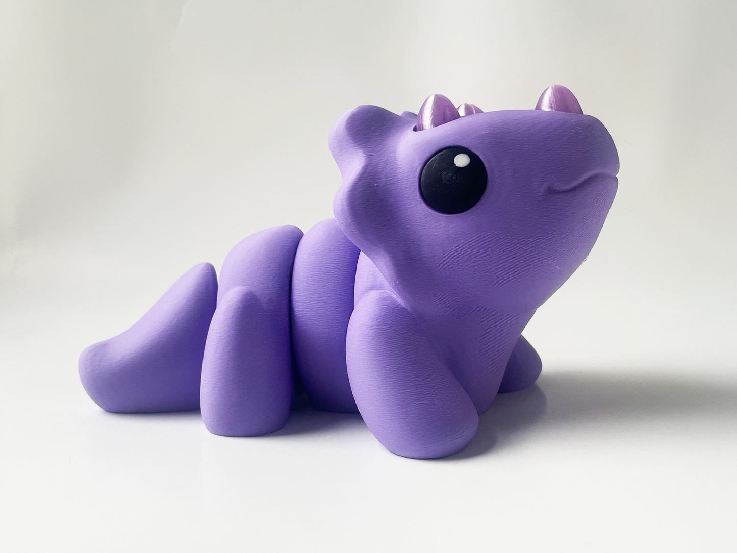 ZOU's BIG Purple Triceratops Dino Fidget Toy - High-Quality 3D Printed Articulated Dinosaur for Indoor & Outdoor Stress Relief Play