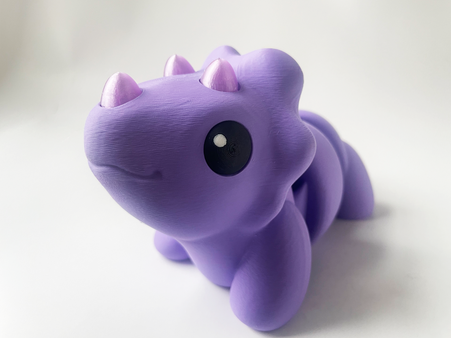 ZOU's BIG Purple Triceratops Dino Fidget Toy - High-Quality 3D Printed Articulated Dinosaur for Indoor & Outdoor Stress Relief Play