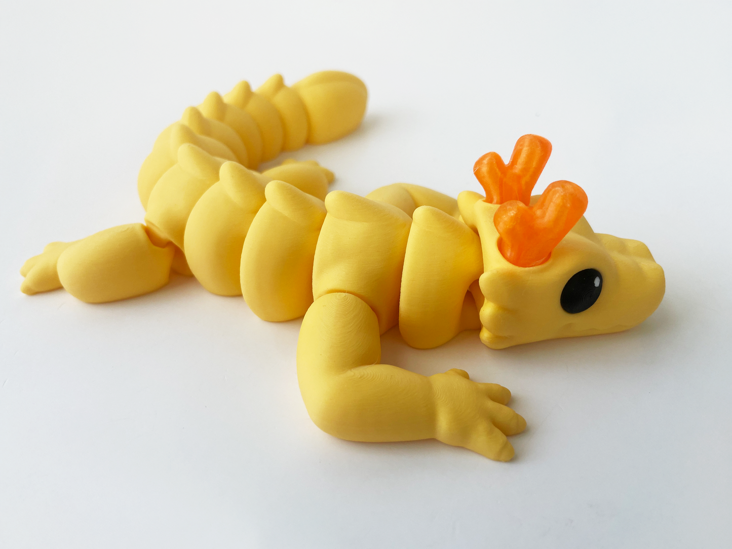 Zou's Yellow Dragon Fidget Toy- - Medium High-Quality 3D Printed Articulated Dragon for Tabletop Tactile Play & Stress Relief