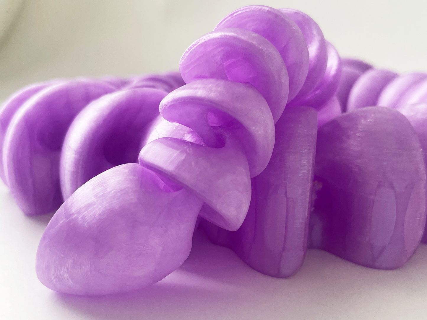 ZOU's Large Translucent Purple Boa Snake Toy - High-Quality 3D-Printed Articulated Buddy with Tiki-Taka Noise for Indoor and Outdoor Play