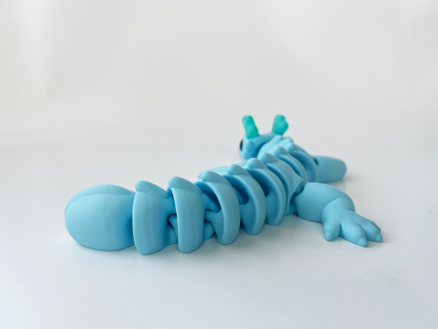 Zou's Blue Dragon Fidget Toy- - Medium High-Quality 3D Printed Articulated Dragon for Tabletop Tactile Play & Stress Relief