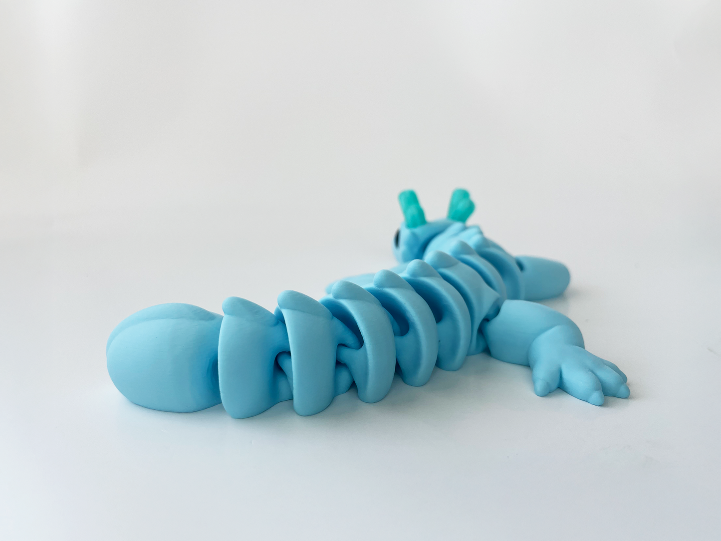 Zou's Blue Dragon Fidget Toy- - Medium High-Quality 3D Printed Articulated Dragon for Tabletop Tactile Play & Stress Relief