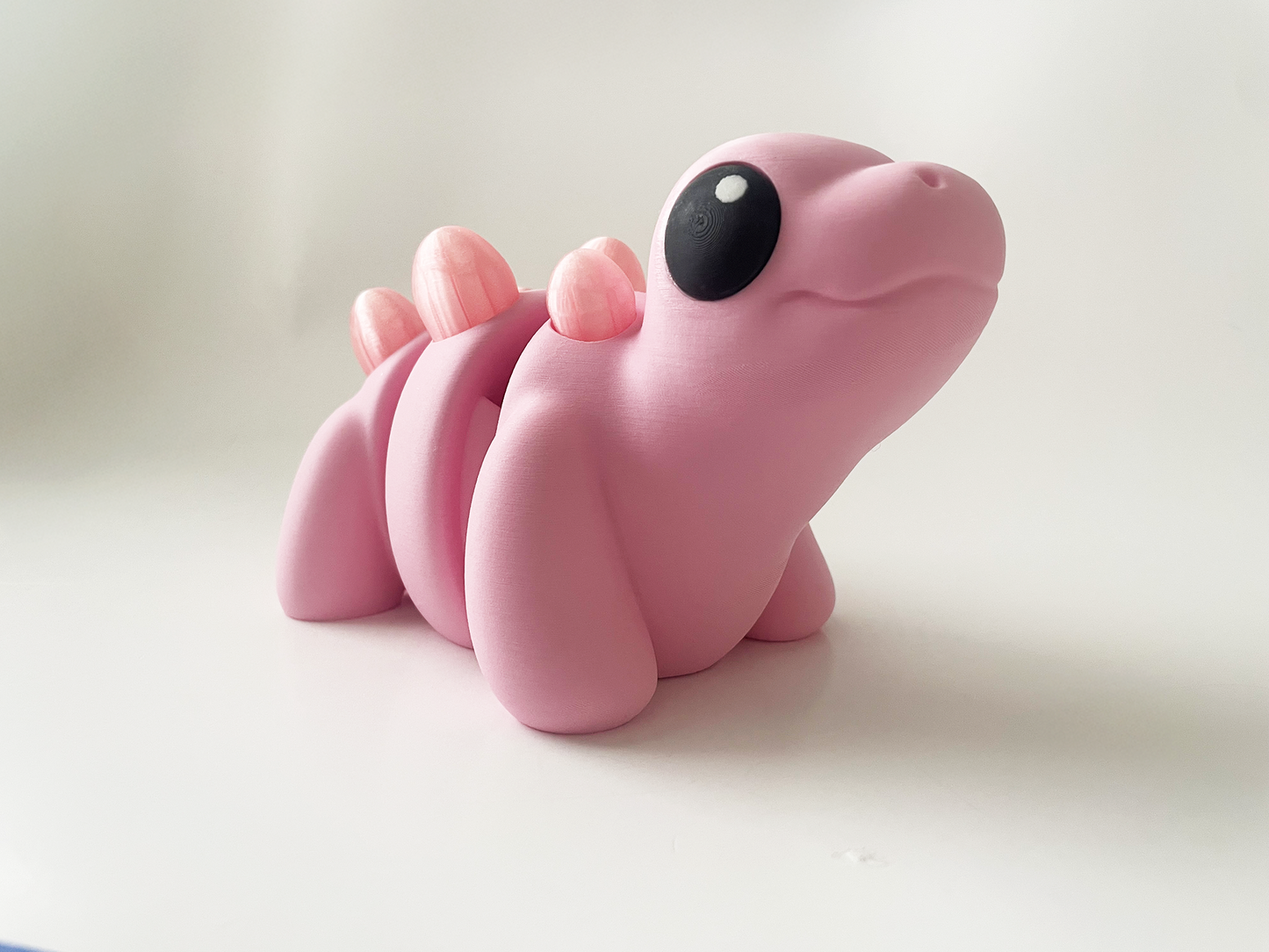ZOU's BIG Pink Stegosaurus Dino Fidget Toy - High-Quality 3D Printed Articulated Dinosaur for Indoor & Outdoor & Stress Relief Play