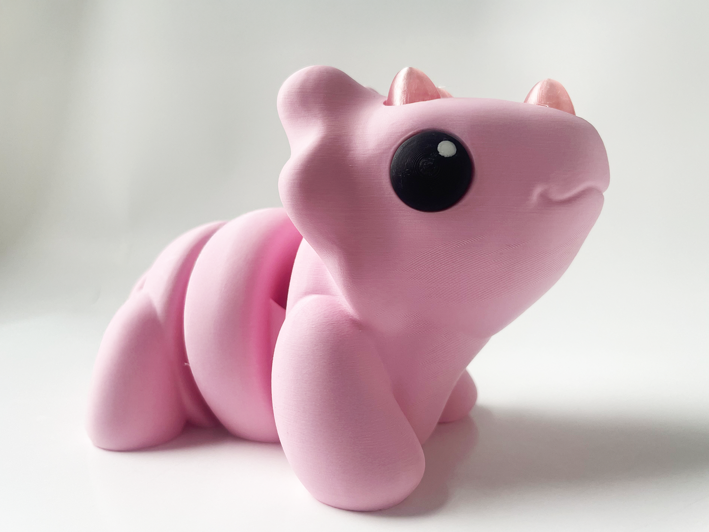 ZOU's BIG Pink Triceratops Dino Fidget Toy - High-Quality 3D Printed Articulated Dinosaur for Indoor & Outdoor Stress Relief Play