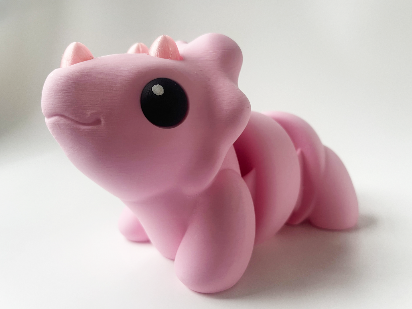ZOU's BIG Pink Triceratops Dino Fidget Toy - High-Quality 3D Printed Articulated Dinosaur for Indoor & Outdoor Stress Relief Play