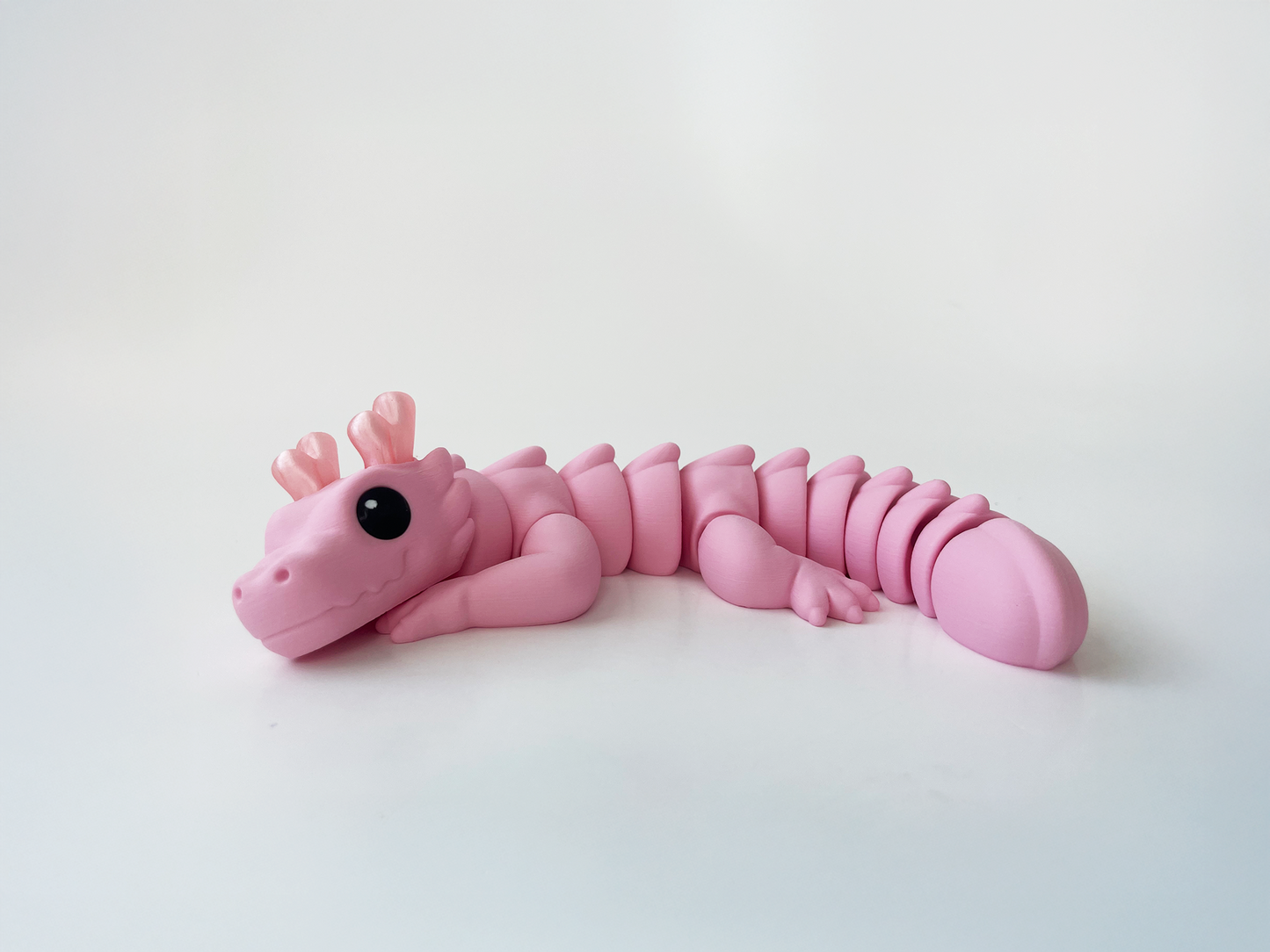 Zou's Pink Dragon Fidget Toy- - Medium High-Quality 3D Printed Articulated Dragon for Tabletop Tactile Play & Stress Relief