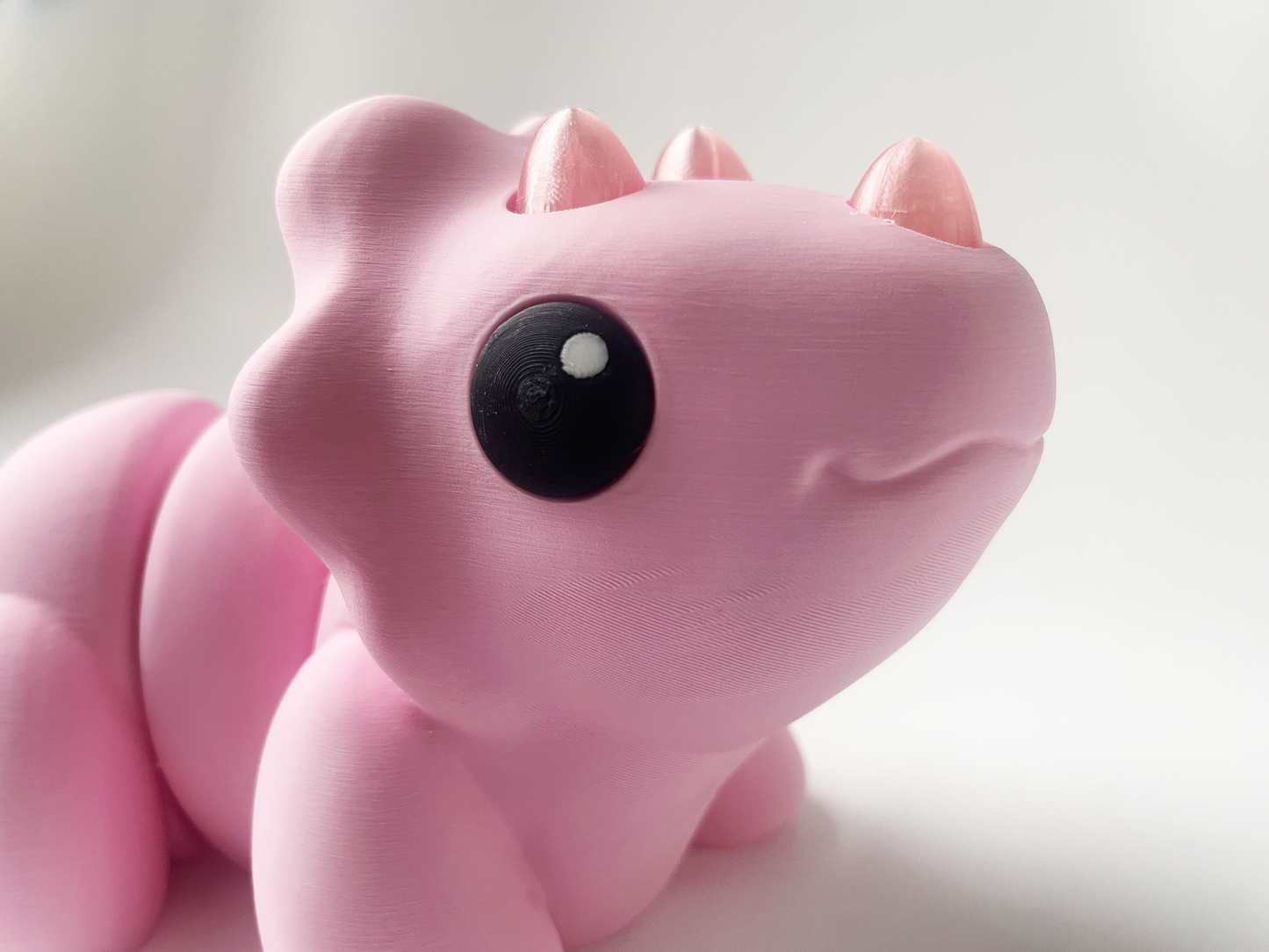 ZOU's BIG Pink Triceratops Dino Fidget Toy - High-Quality 3D Printed Articulated Dinosaur for Indoor & Outdoor Stress Relief Play