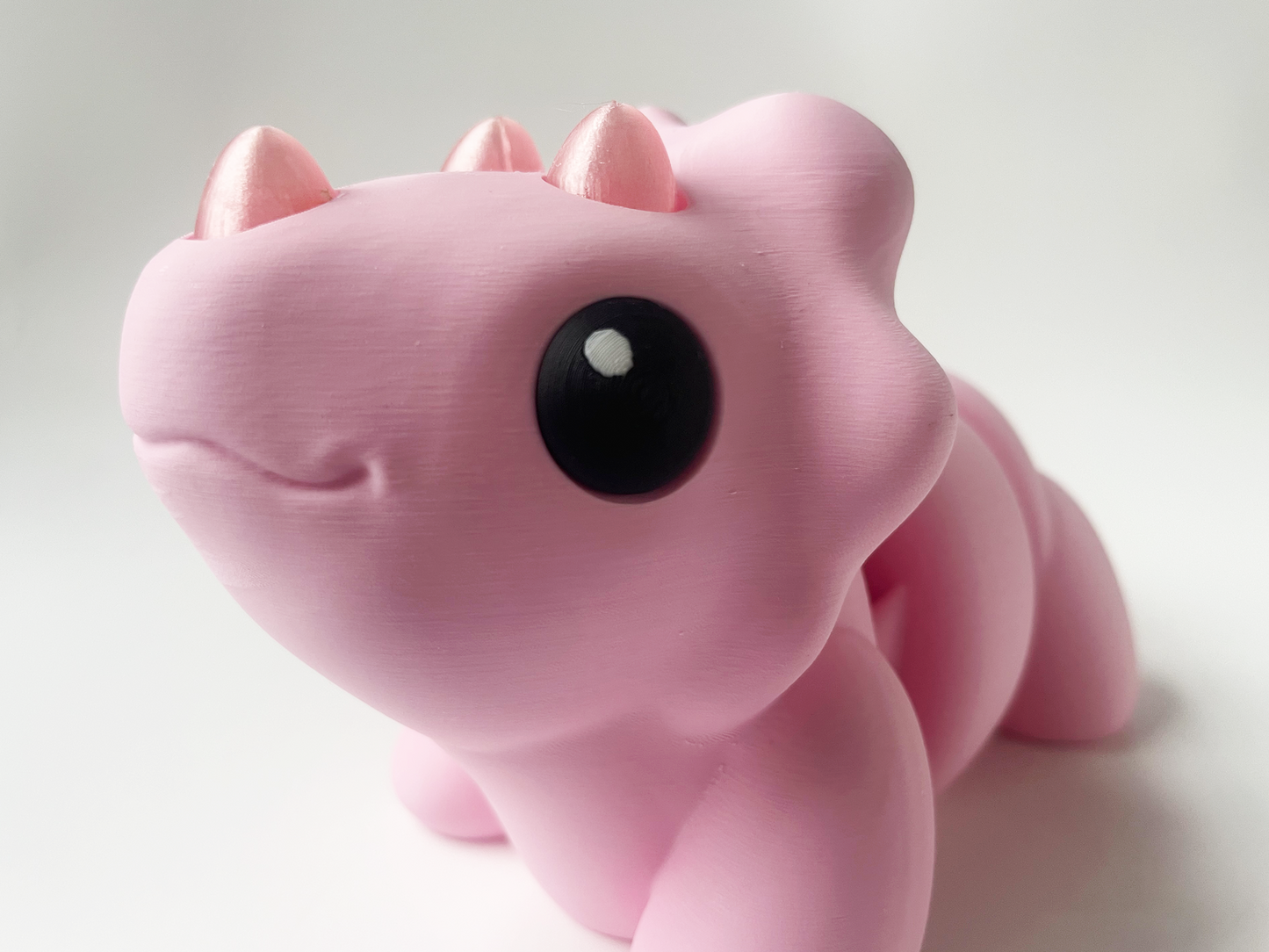 ZOU's BIG Pink Triceratops Dino Fidget Toy - High-Quality 3D Printed Articulated Dinosaur for Indoor & Outdoor Stress Relief Play