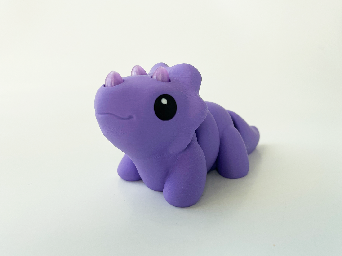 ZOU's Baby Purple Triceratops Dino Fidget Toy - High-Quality 3D Printed Articulated Dinosaur for Indoor & Outdoor & Stress Relief Play