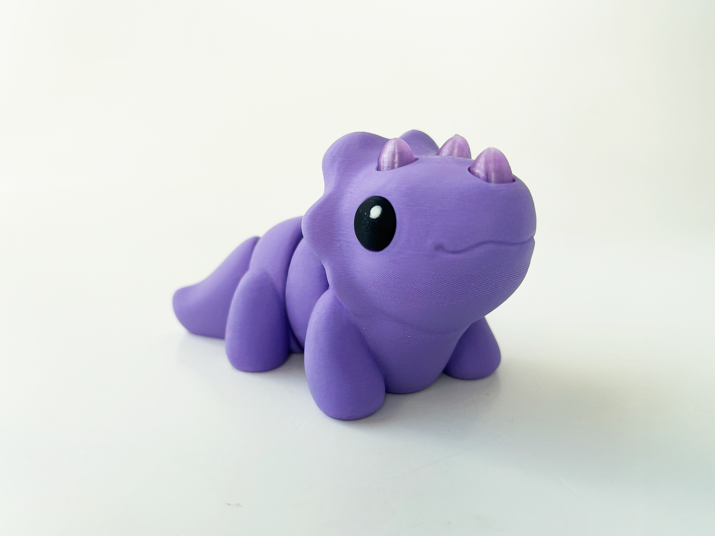 ZOU's Baby Purple Triceratops Dino Fidget Toy - High-Quality 3D Printed Articulated Dinosaur for Indoor & Outdoor & Stress Relief Play
