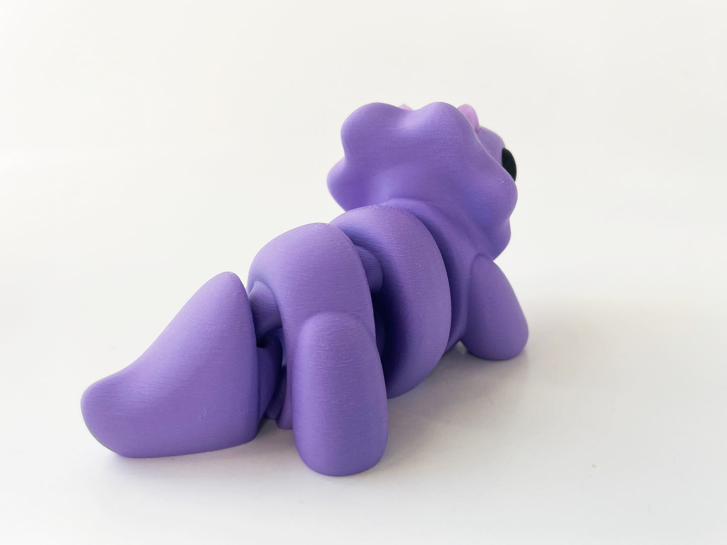 ZOU's Baby Purple Triceratops Dino Fidget Toy - High-Quality 3D Printed Articulated Dinosaur for Indoor & Outdoor & Stress Relief Play