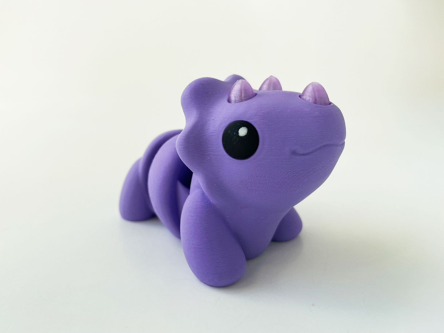 ZOU's Baby Purple Triceratops Dino Fidget Toy - High-Quality 3D Printed Articulated Dinosaur for Indoor & Outdoor & Stress Relief Play