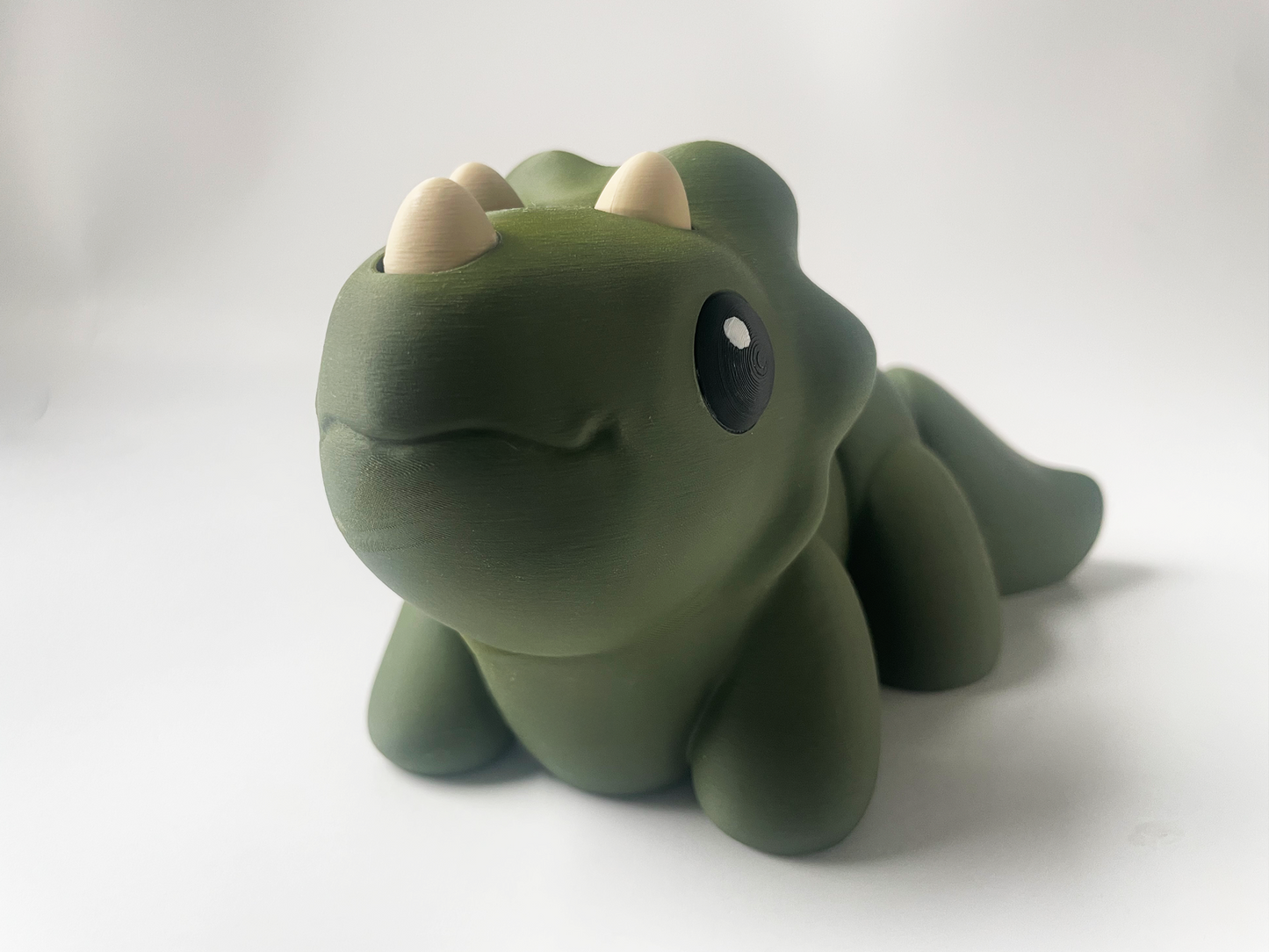 ZOU's BIG Dark Green Triceratops Dino Fidget Toy - High-Quality 3D Printed Articulated Dinosaur for Indoor & Outdoor Stress Relief Play