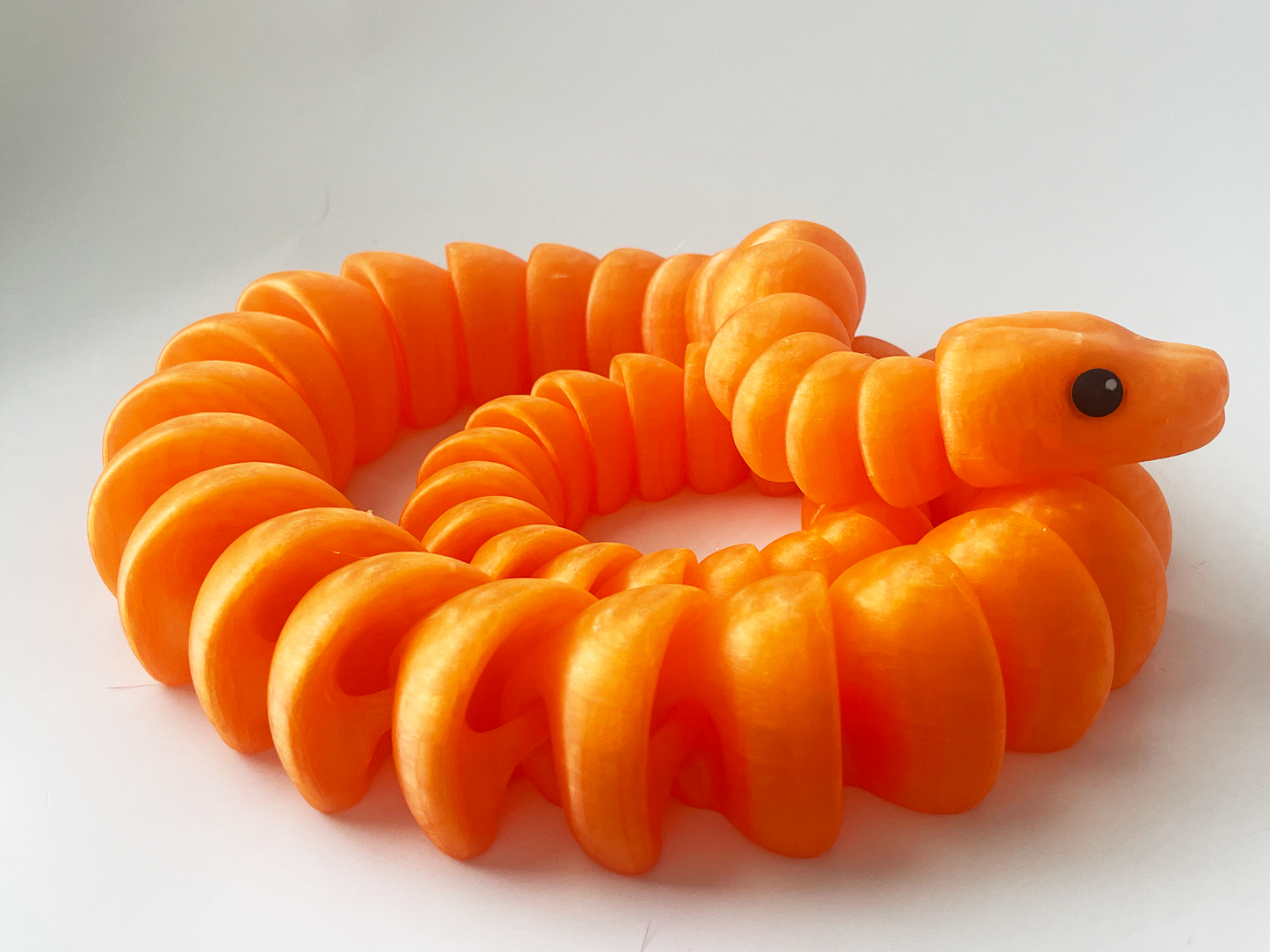 ZOU's Large Translucent Orange Boa Snake Toy - High-Quality 3D-Printed Articulated Buddy with Tiki-Taka Noise for Indoor and Outdoor Play