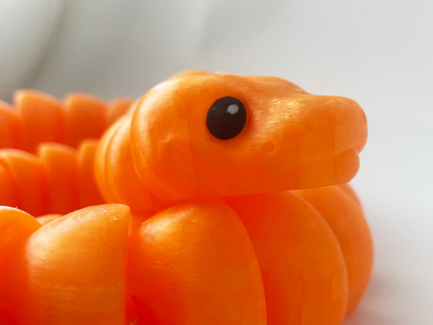 ZOU's Large Translucent Orange Boa Snake Toy - High-Quality 3D-Printed Articulated Buddy with Tiki-Taka Noise for Indoor and Outdoor Play