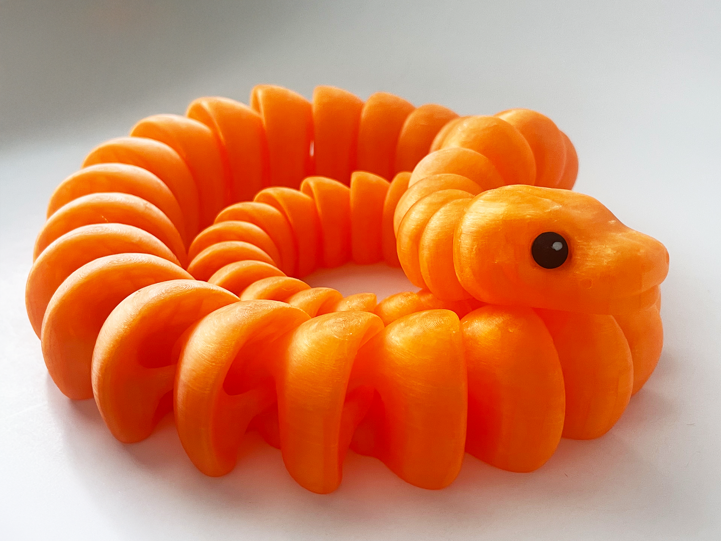 ZOU's Large Translucent Orange Boa Snake Toy - High-Quality 3D-Printed Articulated Buddy with Tiki-Taka Noise for Indoor and Outdoor Play