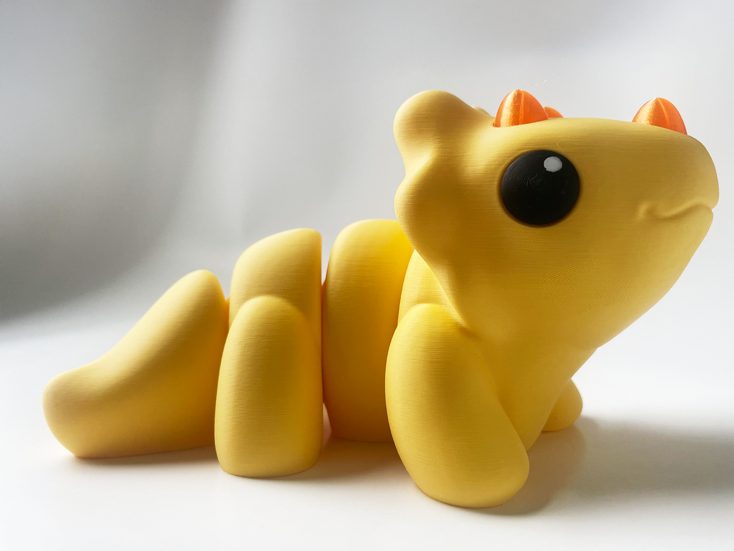 ZOU's BIG Yellow Triceratops Dino Fidget Toy - High-Quality 3D Printed Articulated Dinosaur for Indoor & Outdoor Stress Relief Play