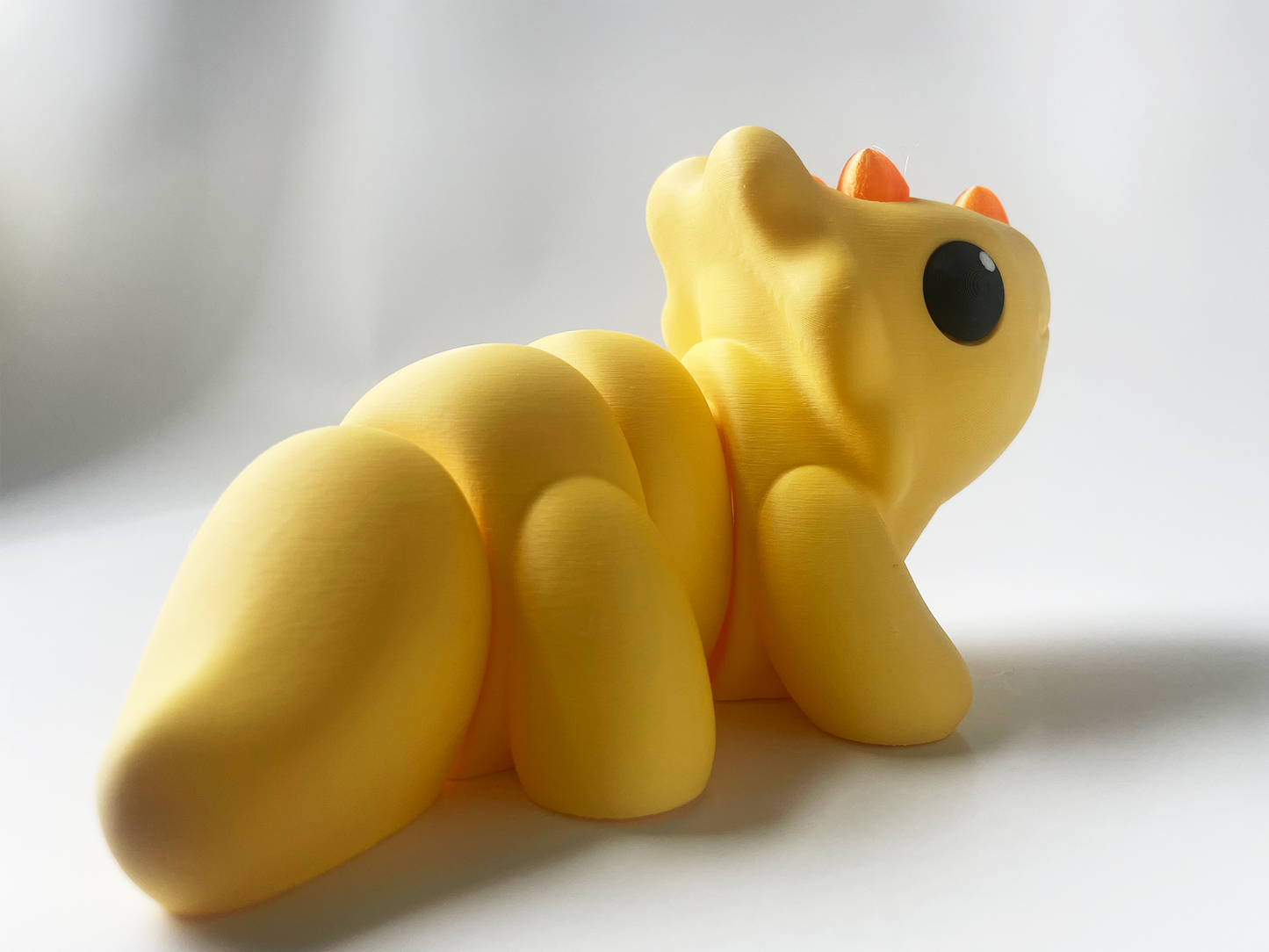 ZOU's BIG Yellow Triceratops Dino Fidget Toy - High-Quality 3D Printed Articulated Dinosaur for Indoor & Outdoor Stress Relief Play