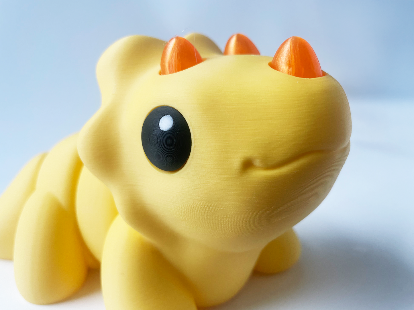 ZOU's BIG Yellow Triceratops Dino Fidget Toy - High-Quality 3D Printed Articulated Dinosaur for Indoor & Outdoor Stress Relief Play
