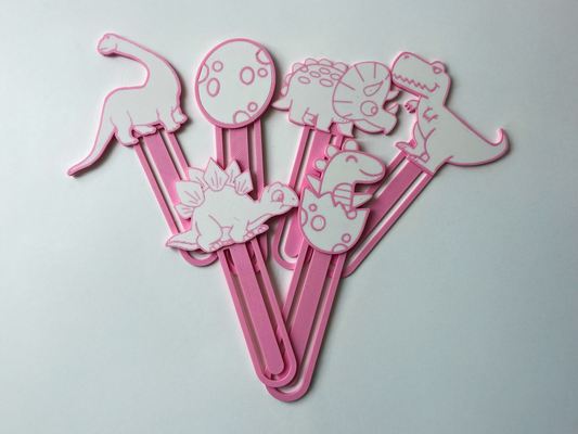 Pink Dino Bookmarks! (Set of 6)