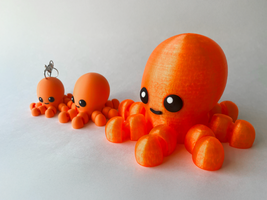 Orange Octopus Flexi Toy Marine Animal for Tactile Learning Play!