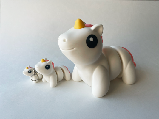 Classic White and Pink Unicorn Flexi Toy Figurine for Tactile Fantasy Play!