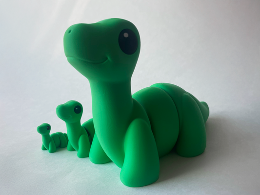 Classic Green Brontosaurus Dinosaur Flexi Toy Figurine for STEM Learning Play!