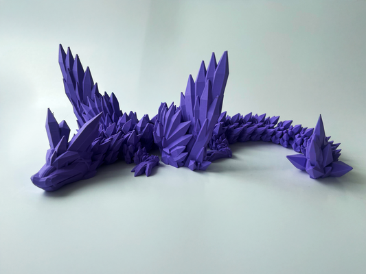 3D Printed Purple Dragon: Winged Fantasy Beast by Cinderwing3D