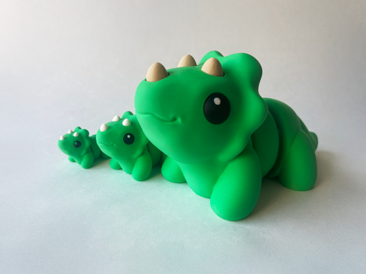 Dino Green Triceratops Dinosaur Flexi Toy Figurine for Tactile Learning Play!
