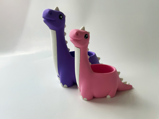 Dino Pencil Holders! (Set of 2, Purple Dad and Pink Mom Dinos)